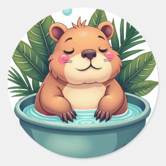 Capybara Whirlpool-Relaxation Aufkleber Kawaii Bek