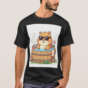 Capybara Whirlpool-Relaxation Aufkleber Kawaii Tie T-Shirt