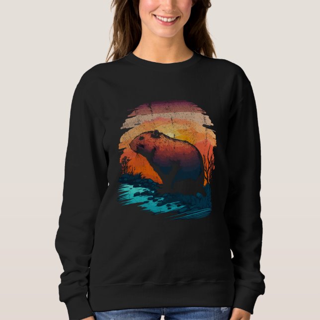 Capybara Wildlife Vintage  Capibara Gnawer Sweatshirt (Vorderseite)
