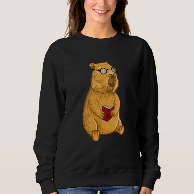 Capybara with Glasses Sweatshirt (Vorderseite)