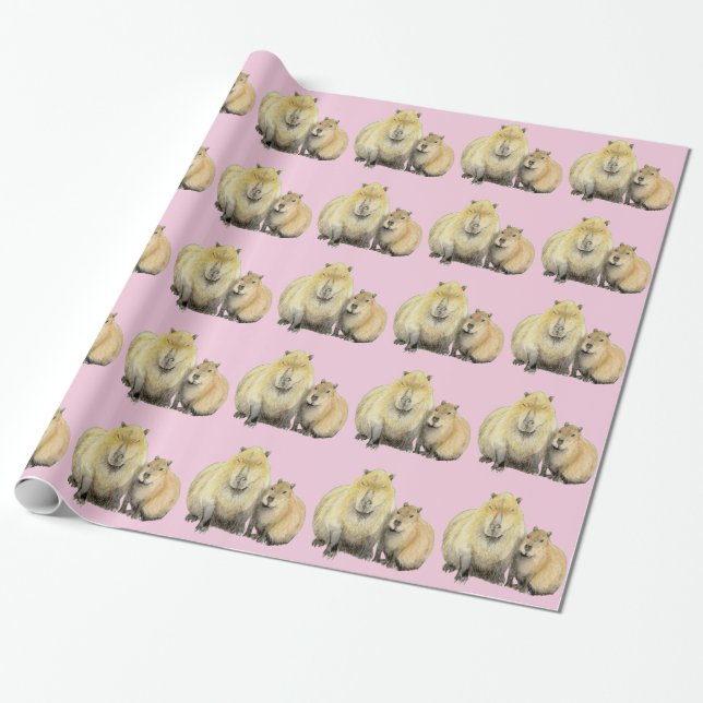 Capybara Wrapping Paper Geschenkpapier (Ungerollt)