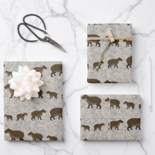 Capybara Wrapping Paper Sheets Geschenkpapier Set