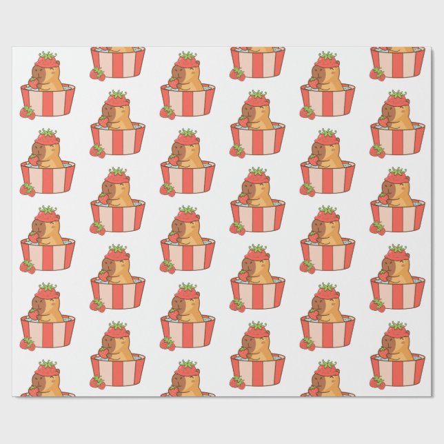 Capybara Wrapping Paper | Süße Tier Gift Wrap Geschenkpapier (Flach)