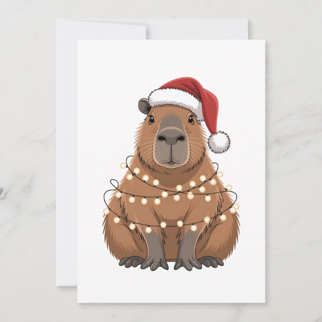 Capybara Xmas Matching Funny Santa Dankeskarte (Vorderseite)
