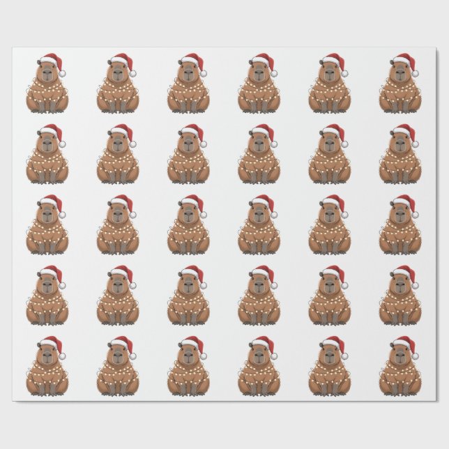 Capybara Xmas Matching Funny Santa Geschenkpapier (Flach)