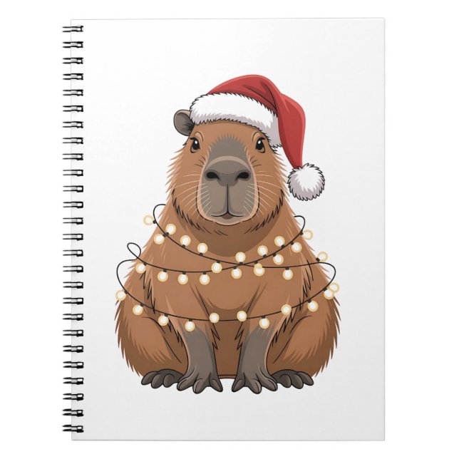 Capybara Xmas Matching Funny Santa Notizblock (Vorderseite)