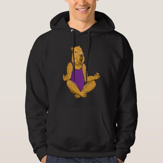 Capybara Yoga poses Meditation Workout exercises g Hoodie (Vorderseite)