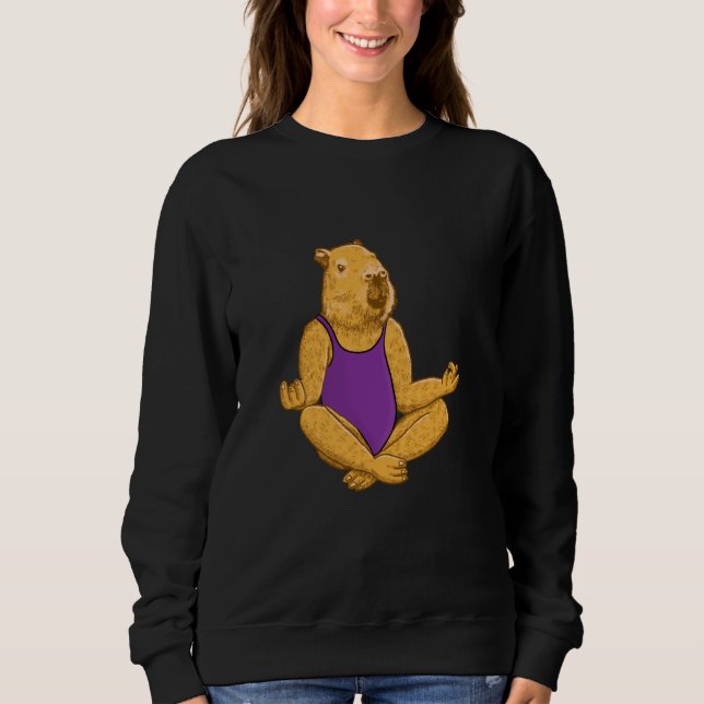 Capybara Yoga poses Meditation Workout exercises g Sweatshirt (Vorderseite)