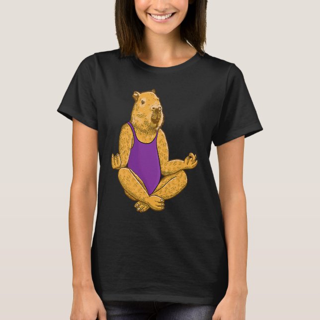 Capybara Yoga poses Meditation Workout exercises g T-Shirt (Vorderseite)