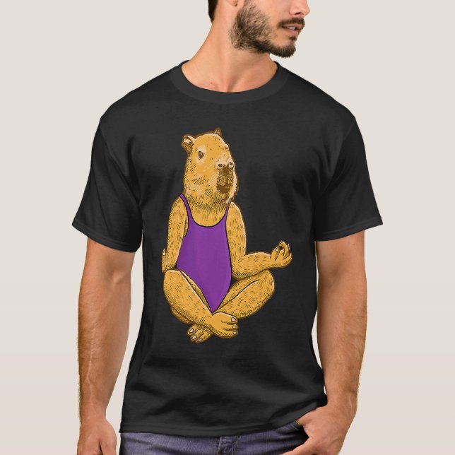 Capybara Yoga poses Meditation Workout exercises g T-Shirt (Vorderseite)