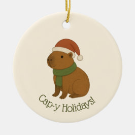 Capybara zu Weihnachten Keramik Ornament