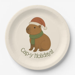 Capybara zu Weihnachten Pappteller