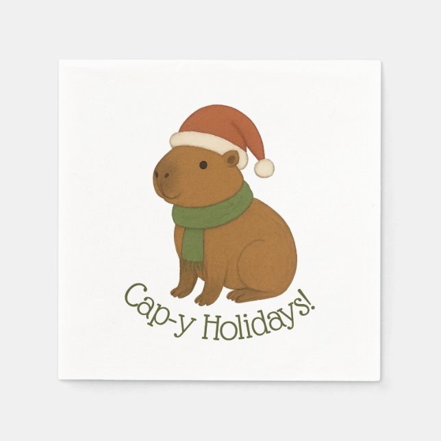 Capybara zu Weihnachten Serviette (Vorderseite)