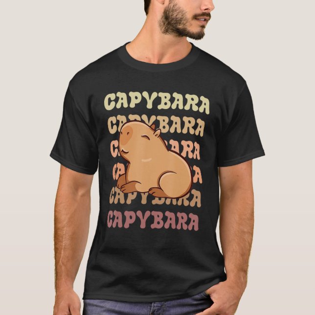 Capybaras Cute Retro Vintage Capy  Rodent T-Shirt (Vorderseite)