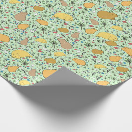 Capybaras in Grün Geschenkpapier