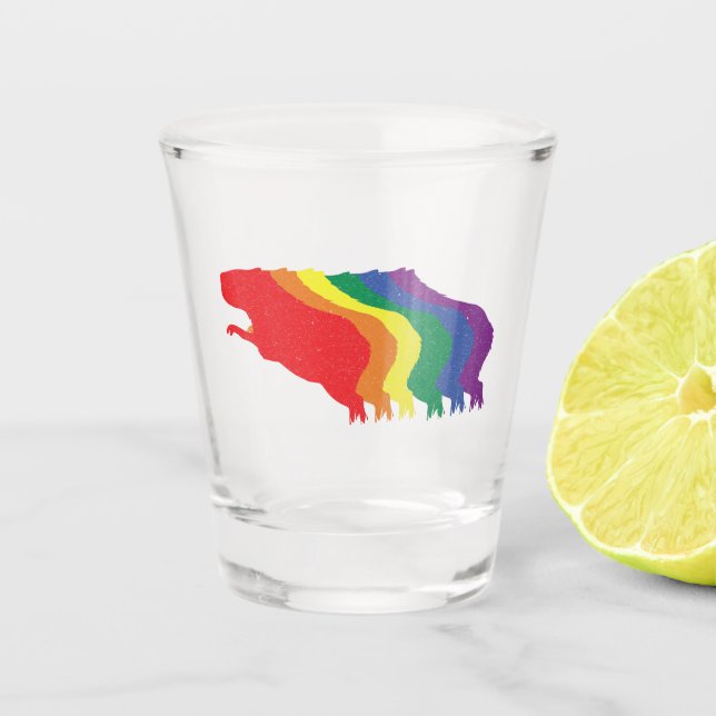 Capybaras LGBTQ Rainbow Water Pig Transgender Schnapsglas (Vorderseite)