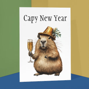 Capybaras Neujahr Postkarte