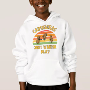 Capybaras will nur Slogan spielen Hoodie