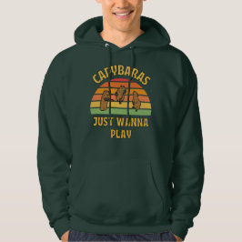 Capybaras will nur Slogan spielen Hoodie