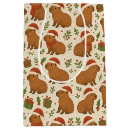 Capybaras zu Weihnachten Mittlere Geschenktüte