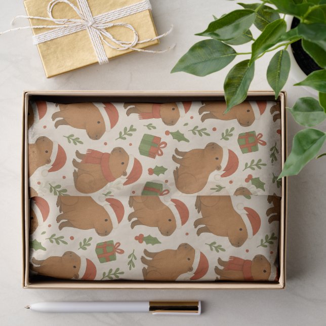 Capybaras zu Weihnachten Seidenpapier (Geschenk)
