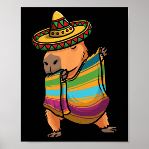 Capybyra Cinco De Mayo Rodent Dab Mexikanische Kin Poster