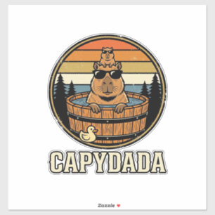 Capydada Capybara Vater Retro Whirlpool Vektordesi Aufkleber