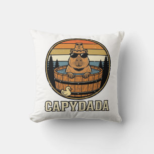 Capydada Capybara Vater Retro Whirlpool Vektordesi Kissen