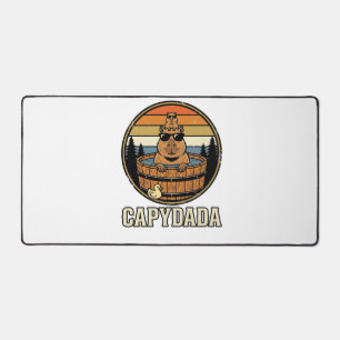 Capydada Capybara Vater Retro Whirlpool Vektordesi Schreibtischunterlage