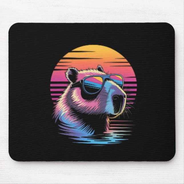 Capyra Cute Retro Animal Summer Vacation Beach  Mousepad (Vorne)