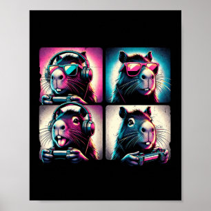 Capyra Lustige Videospiele Tier Fotobooth Lustige  Poster