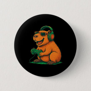 Capyra Lustiges Videospiel Gamer Tierliebhaber Gam Button