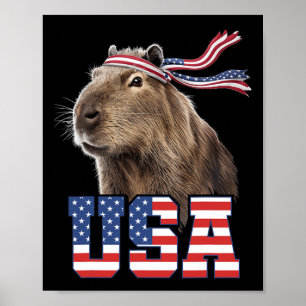 Capyra USA Patriotische Amerikanische Flagge Männe Poster