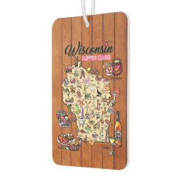 Car Air Freshener - Wisconsin Supper Club Karte Autolufterfrischer