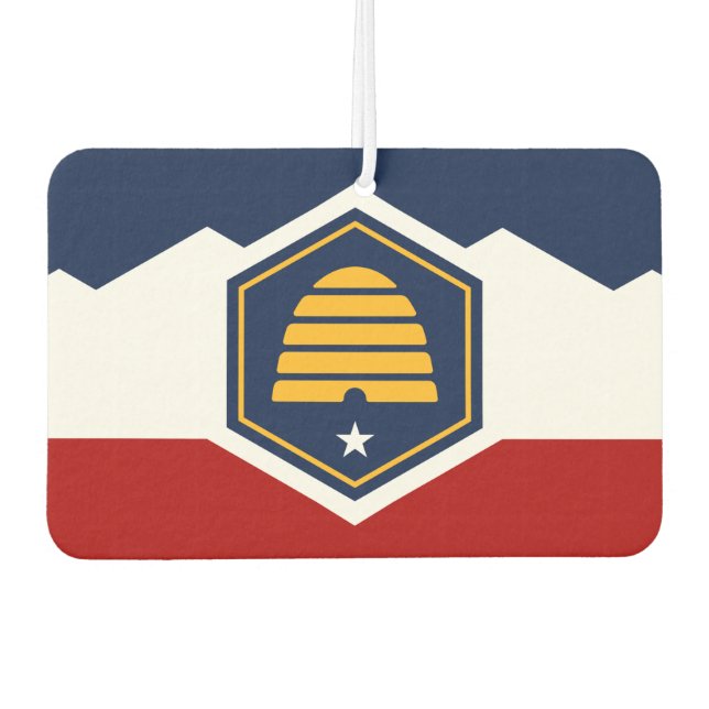 Car Air Fresheners with Flag of Utah, USA Autolufterfrischer (Vorderseite)