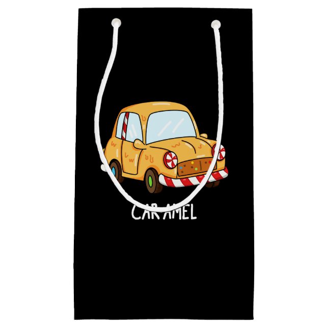 Car amel Funny Candy Car Pun Dark BG Kleine Geschenktüte (Vorderseite)