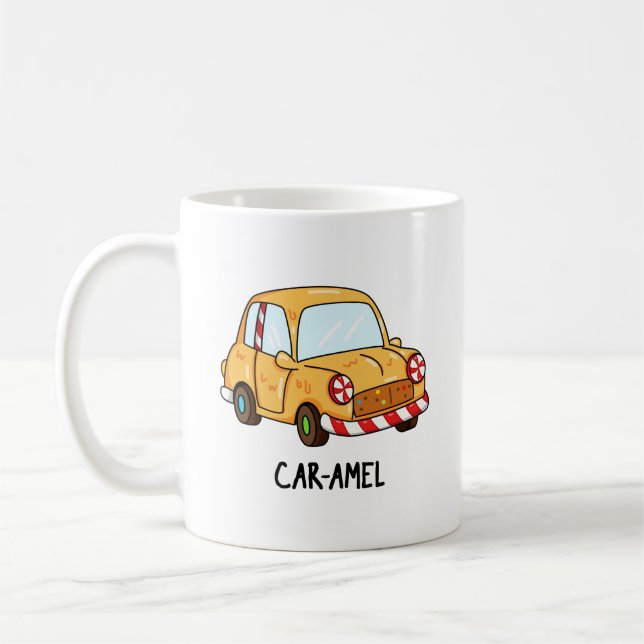 Car-amel Funny Candy Car Pun Kaffeetasse (Links)
