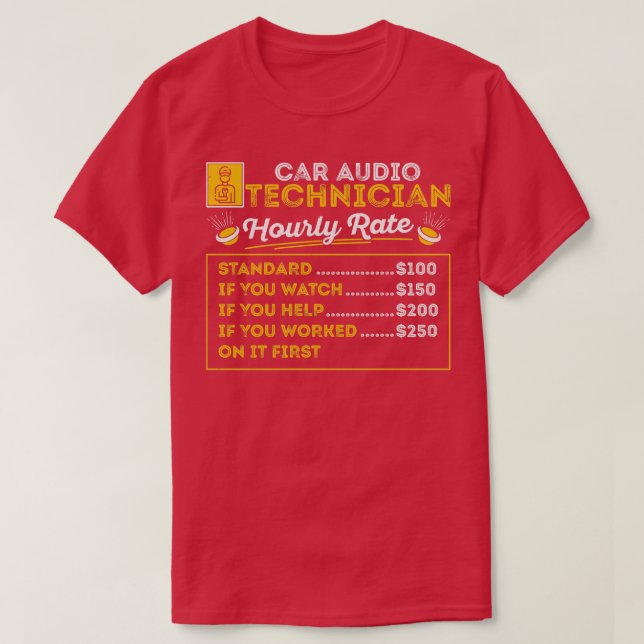 Car Audio Techniker Auto Stereo Fanatic Automobil T-Shirt (Design vorne)