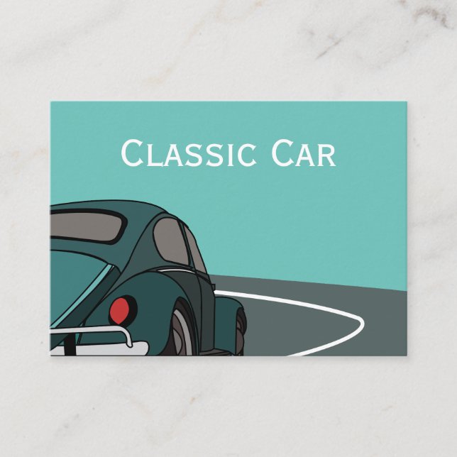 Car Blue Classic Car Visitenkarte (Vorderseite)