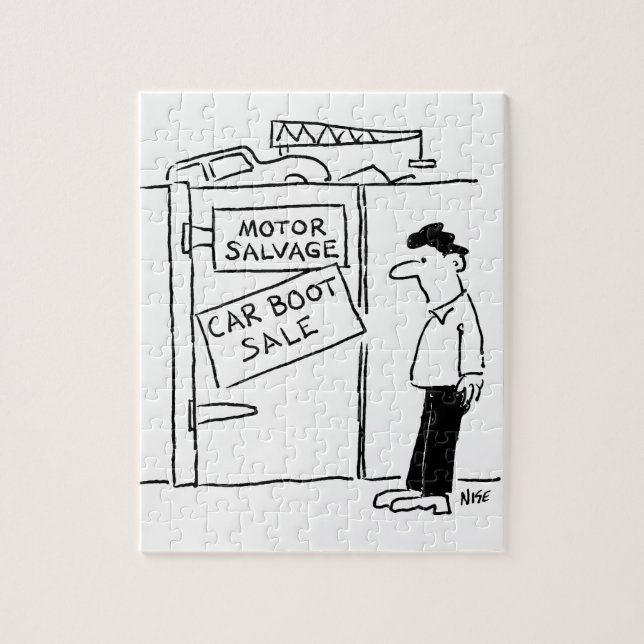 Car Breakers Scrapyard Car Boot Sale Cartoon (Vertikal)