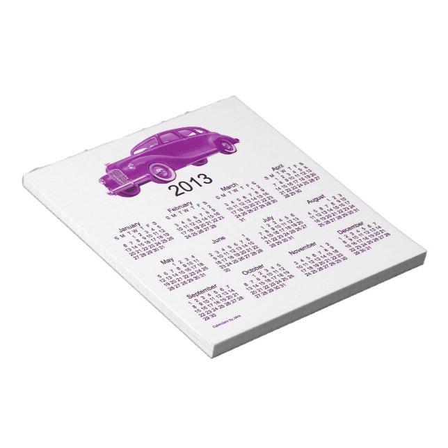 Car Calendar Notepad 2013 Notizblock (angewinkelt)