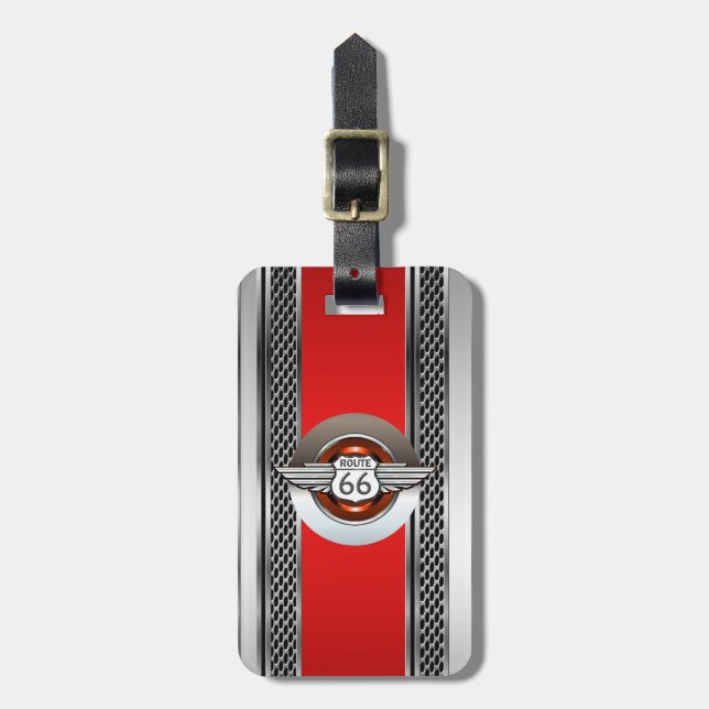 Car Chrome Route 66 Gepäckanhänger (Vorderseite vertikal)