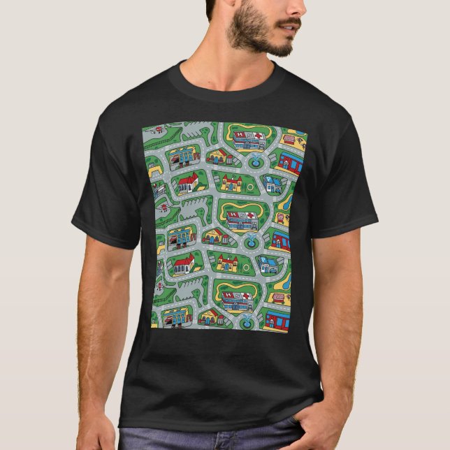 Car City Tepet Road Rug 90s Nostalgische Spielzeug T-Shirt (Vorderseite)