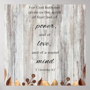 Car Dieu N'A Pas Motivationnel Bible Verset Poster