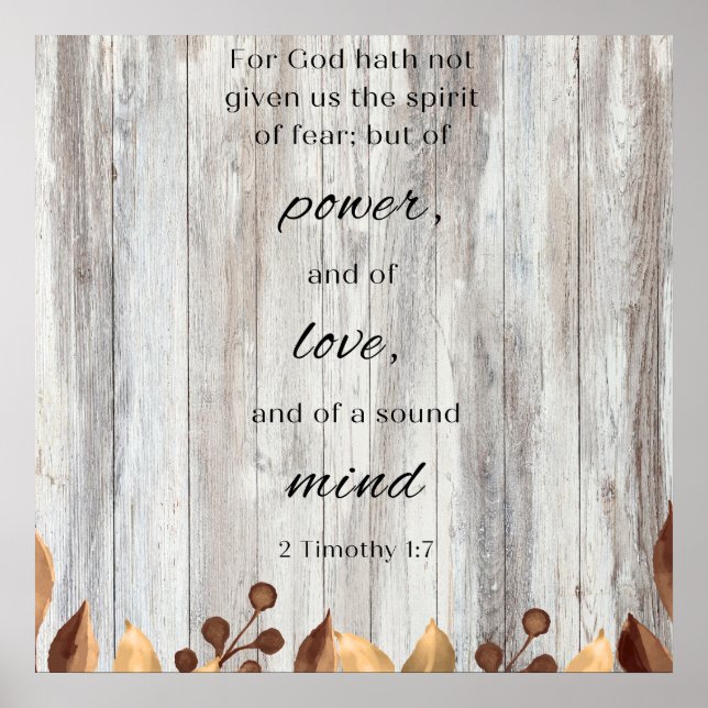 Car Dieu N'A Pas Motivationnel Bible Verset Poster (Devant)