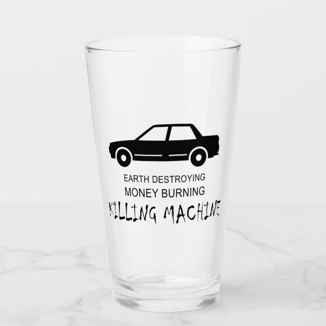 Car Earth zerstört Geldverbrennungsmaschine Glas (Vorderseite)