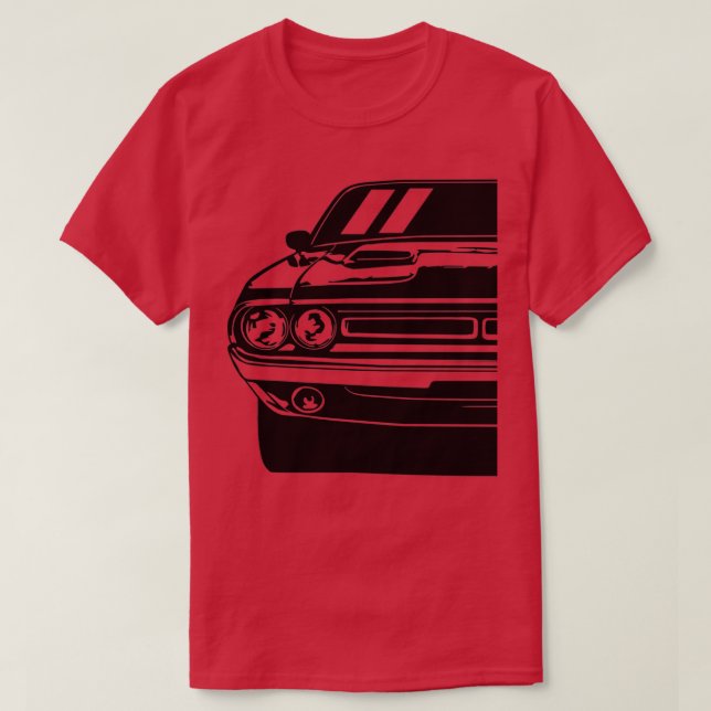 Car Illustration eines 1971 Challenger RT Art Amer T-Shirt (Design vorne)