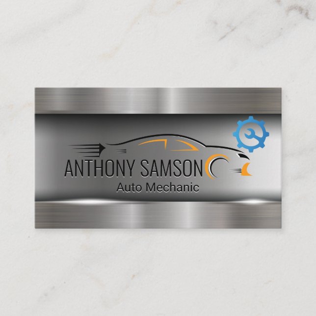 Car Logo Metallic | Zahnschlüssel Visitenkarte (Vorderseite)
