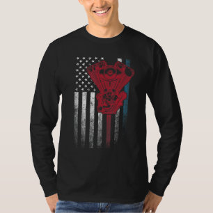 Car Mechanic 4. Juli Amerikanische Flagge USA T-Shirt