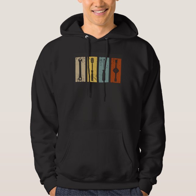 Car Mechanic Typical Tools Retro Craftsman Hoodie (Vorderseite)